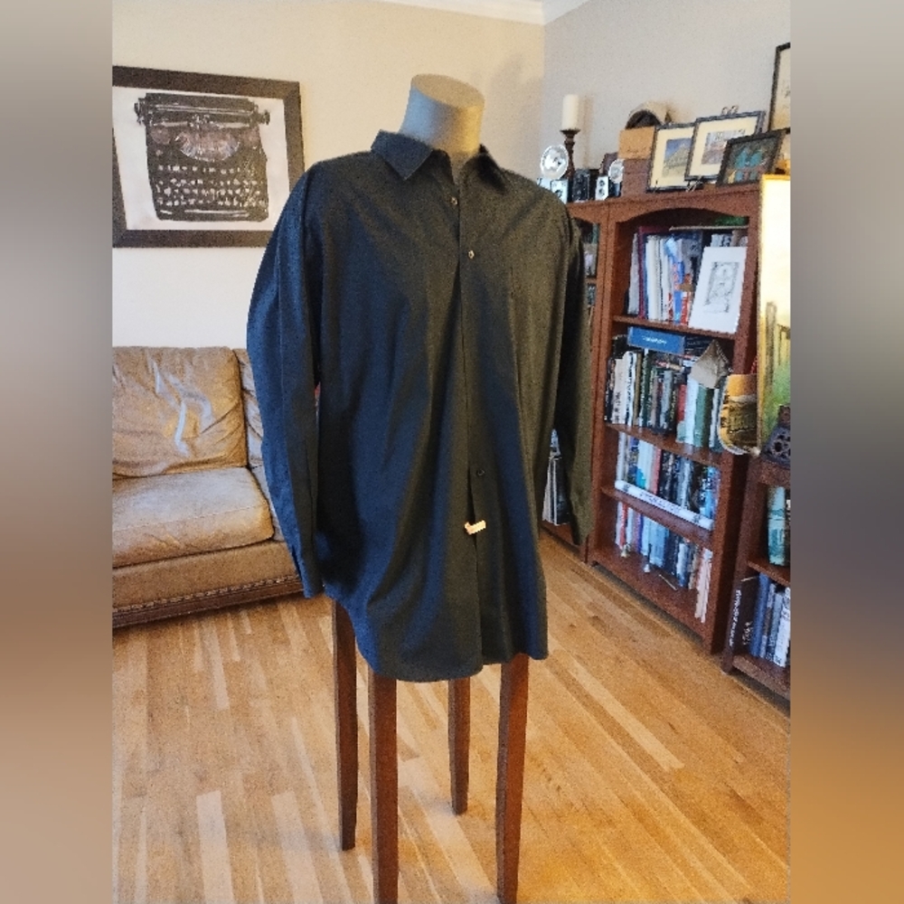 George Foreman Black Dress Shirt Size 18.5
